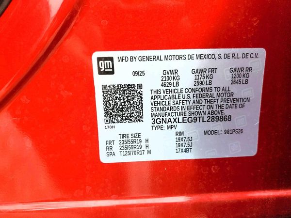 2026 CHEVROLET EQUINOX RS — VINS