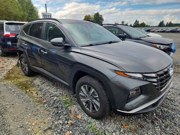 2023 HYUNDAI TUCSON Blue — Passenger 3/4