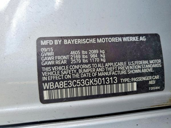 2016 BMW 328 xDrive SA — VINS