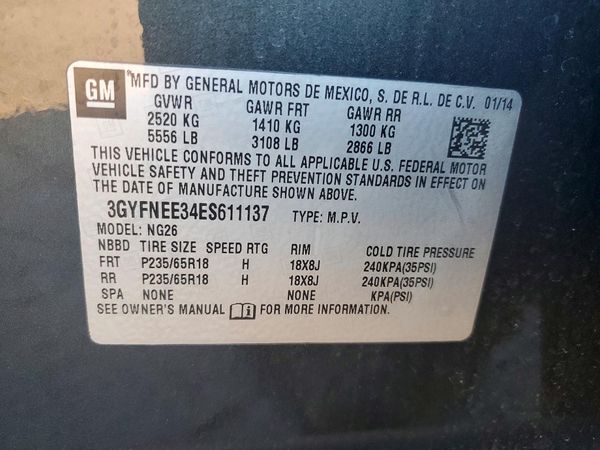 2014 CADILLAC SRX Luxury — VINS