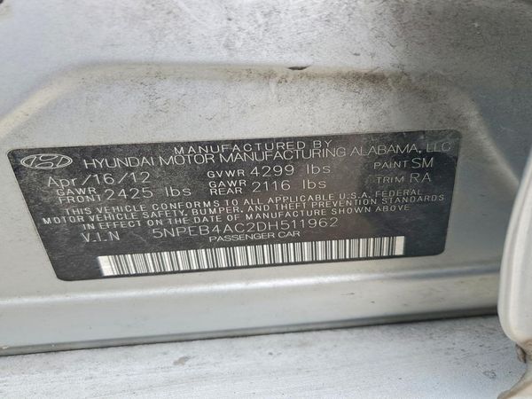 2013 HYUNDAI SONATA GLS/ GLS Popular — VINS