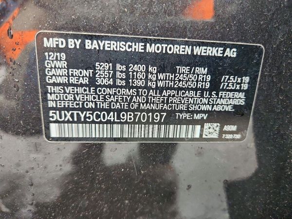 2020 BMW X3 xDrive30i — VINS