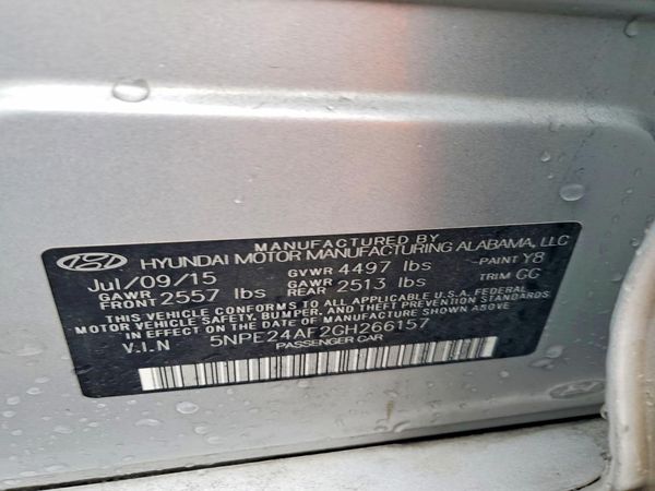 2016 HYUNDAI SONATA — VINS