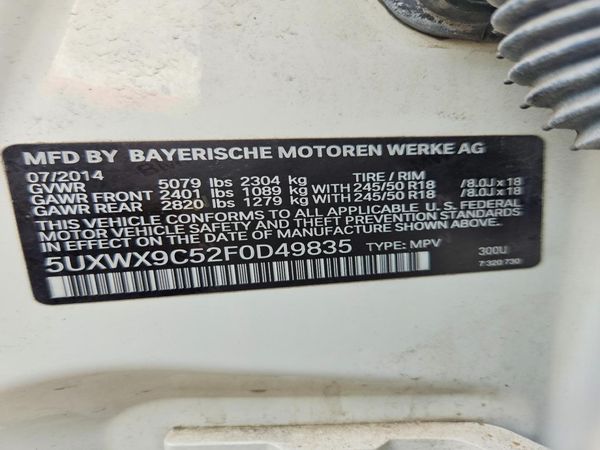 2015 BMW X3 xDrive28i — VINS