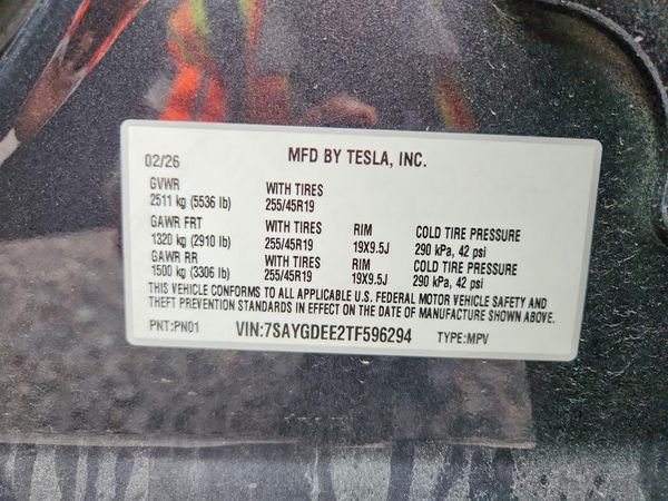 2026 TESLA MODEL Y — VINS