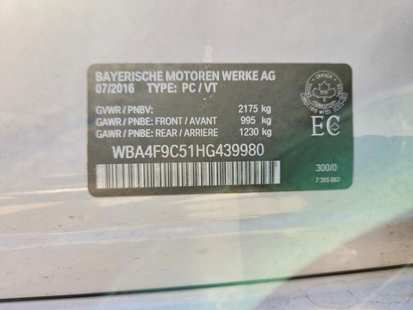2017 BMW 430XI xDrive GC — VINS