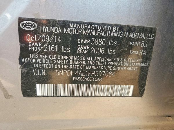 2015 HYUNDAI ELANTRA GLS(Middle) — VINS