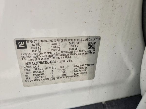 2018 CHEVROLET EQUINOX LT (1LT) — VINS