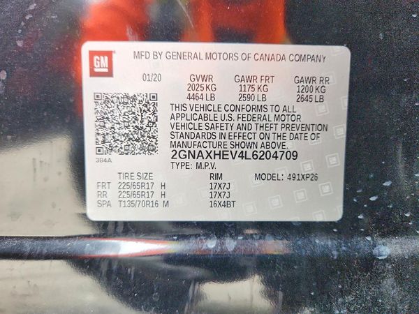 2020 CHEVROLET EQUINOX LS — VINS