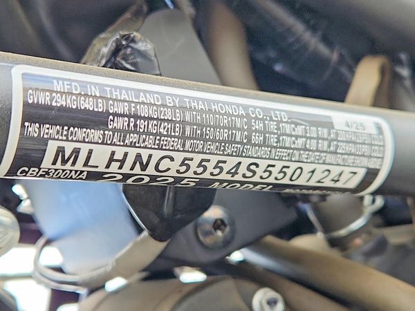 2025 HONDA CB CYCLE — VINS
