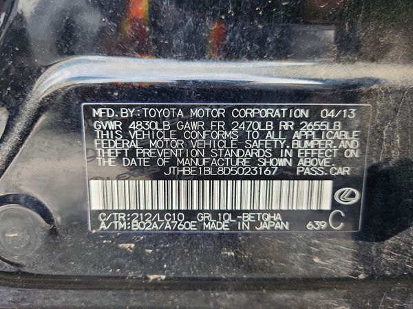 2013 LEXUS GS 350 — VINS