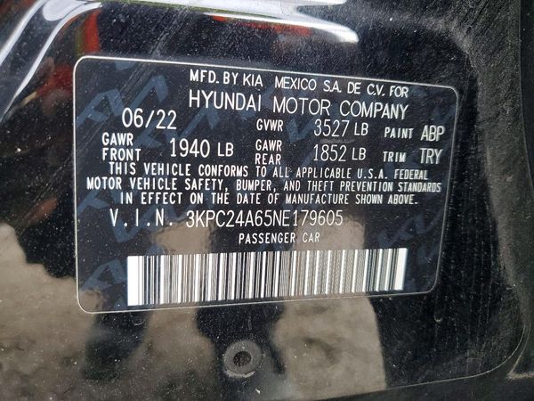 2022 HYUNDAI ACCENT SE, SEL — VINS
