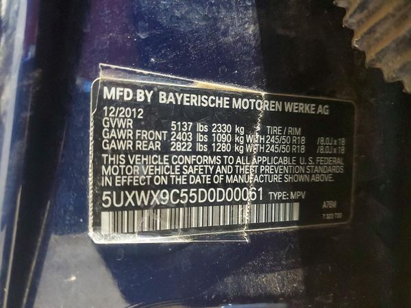 2013 BMW X3 xDrive28i — VINS