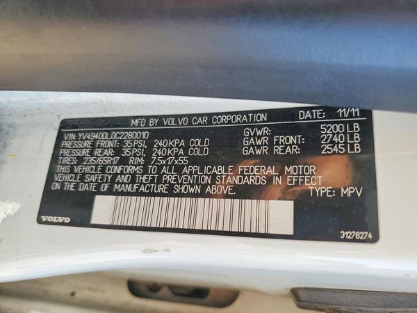 2012 VOLVO XC60 — VINS