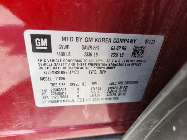 2022 CHEVROLET TRAILBLAZER LT — VINS