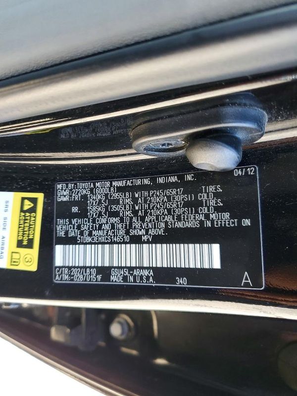 2012 TOYOTA HIGHLANDER Base/Hybrid — VINS