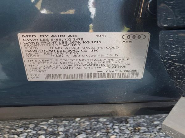 2018 AUDI Q5 quattro Prestige — VINS