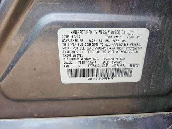 2013 INFINITI G37 — VINS