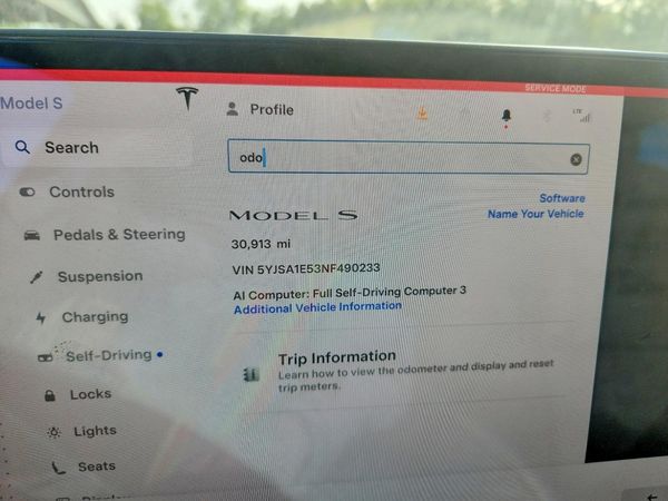 2022 TESLA MODEL S — ODOM