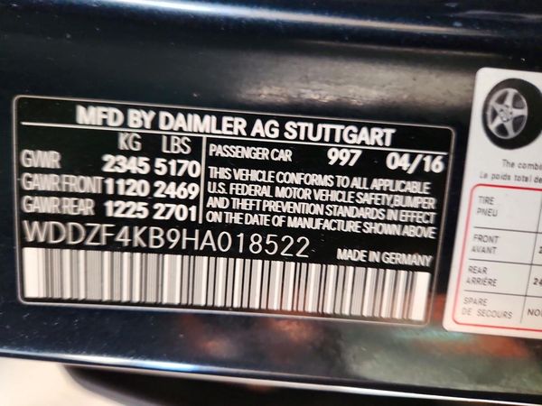 2017 MERCEDES-BENZ E E300-4M — VINS