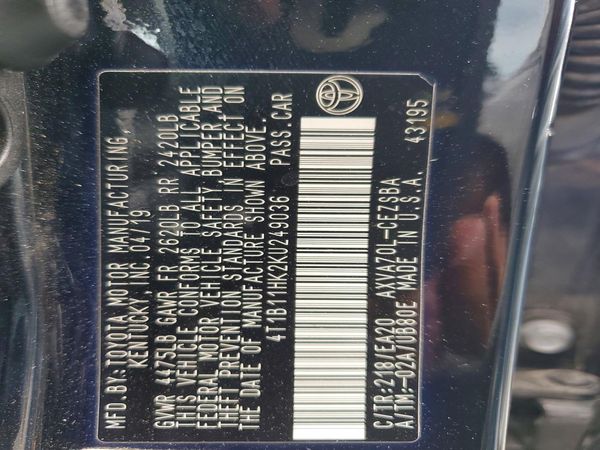 2019 TOYOTA CAMRY L/LE/SE/XLE