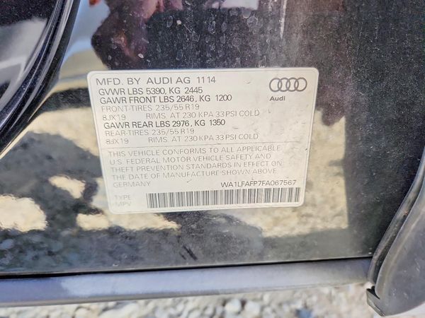 2015 AUDI Q5 — VINS