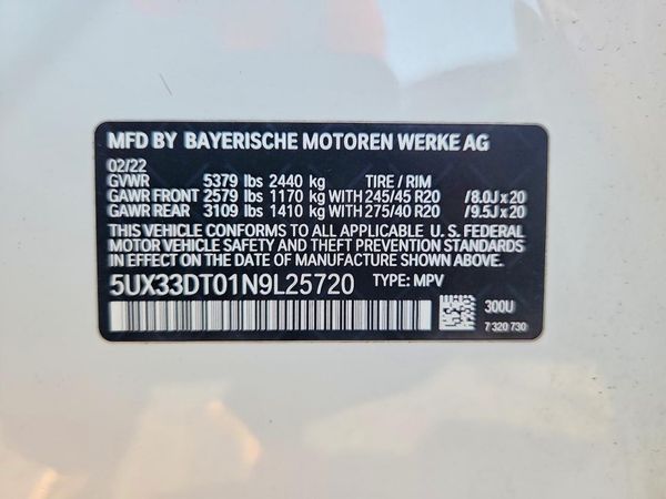2022 BMW X4 xDrive30i — VINS