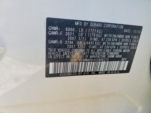 2025 SUBARU ASCENT Limited Bronze — VINS