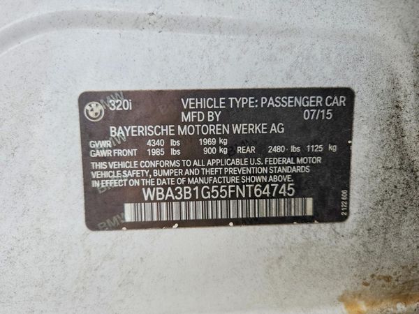 2015 BMW 320 SA — VINS