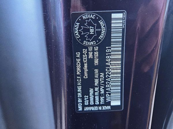 2012 PORSCHE CAYENNE S — VINS
