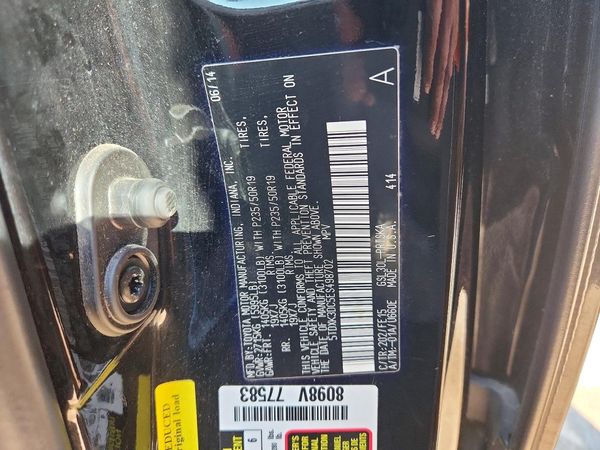 2014 TOYOTA SIENNA — VINS