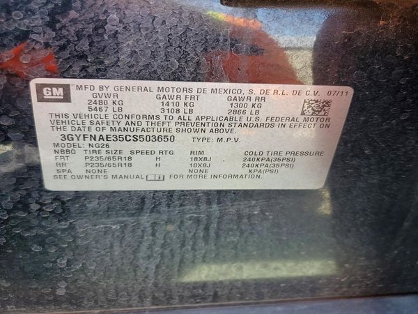 2012 CADILLAC SRX Luxury — VINS