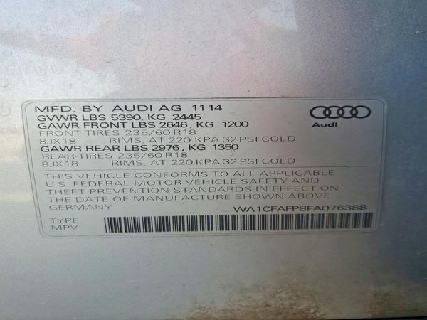 2015 AUDI Q5 — VINS
