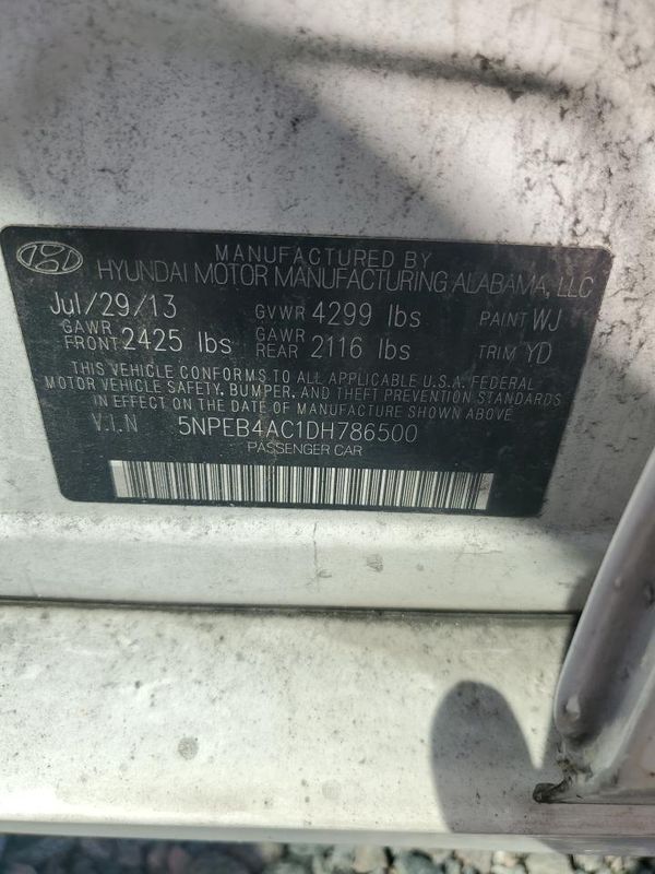 2013 HYUNDAI SONATA — VINS