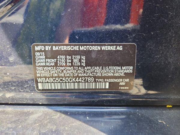 2016 BMW 3 SERIES xDrive — VINS