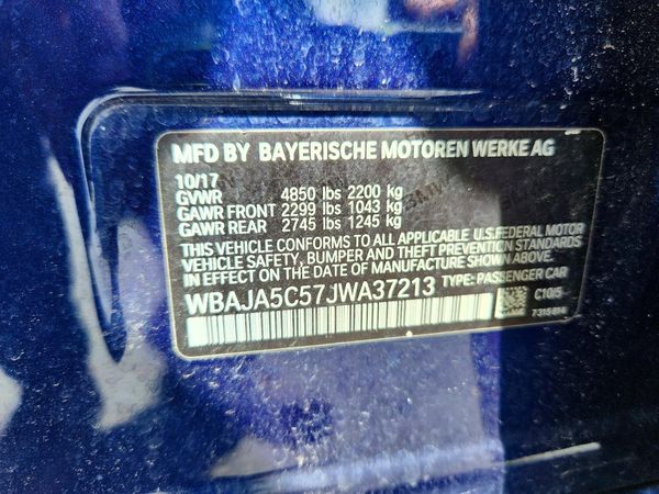 2018 BMW 530 — VINS