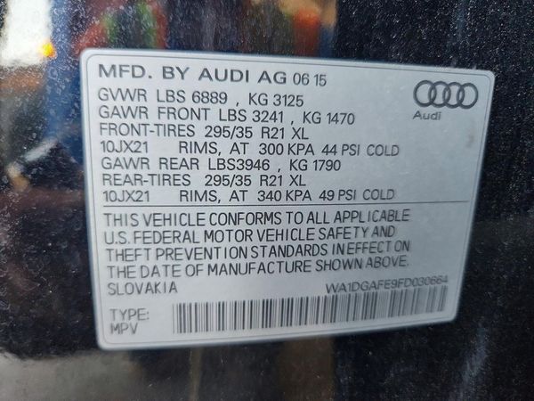 2015 AUDI Q7 S Line Prestige — VINS