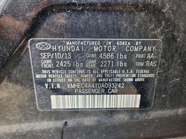 2013 HYUNDAI SONATA Hybrid / Hybrid Limited — VINS