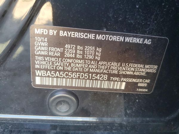 2015 BMW 528 — VINS