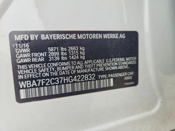 2017 BMW 7 SERIES xDrive — VINS