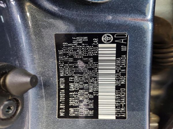 2018 TOYOTA COROLLA L/LE/SE/XLE/XSE — VINS