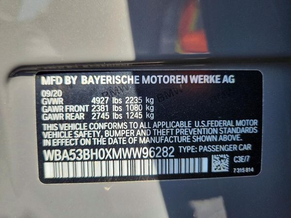 2021 BMW 530 — VINS