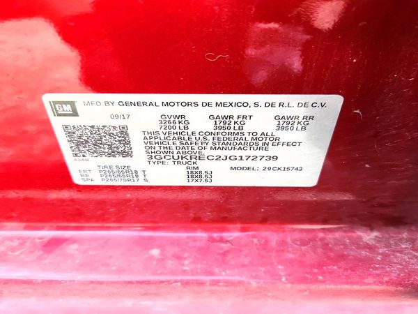 2018 CHEVROLET SILVERADO LT — VINS