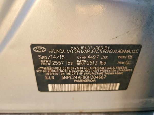2016 HYUNDAI SONATA — VINS