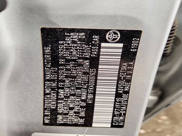 2013 TOYOTA CAMRY — VINS
