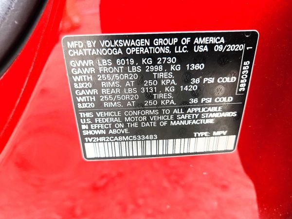 2021 VOLKSWAGEN ATLAS 4Motion SE w/ Tech — VINS