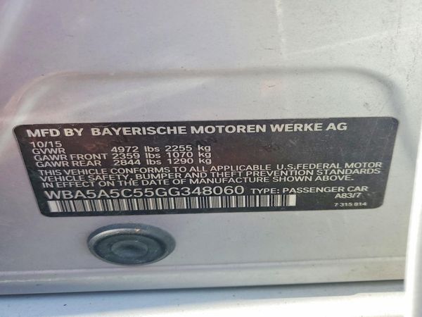 2016 BMW 528 — VINS