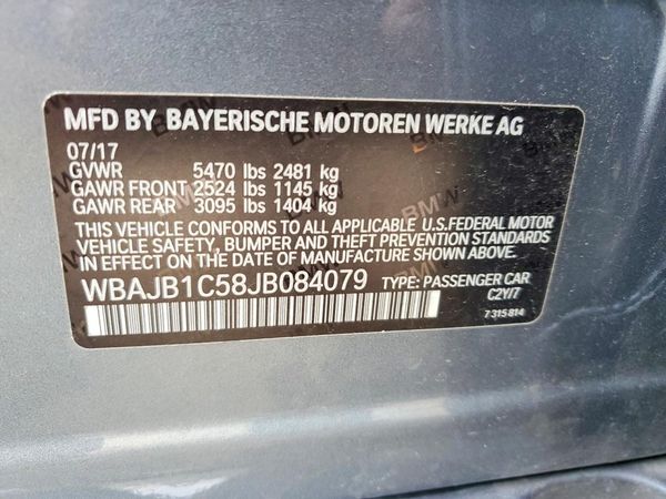 2018 BMW 530XE xDrive — VINS