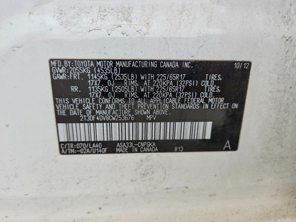 2012 TOYOTA RAV4 High — VINS