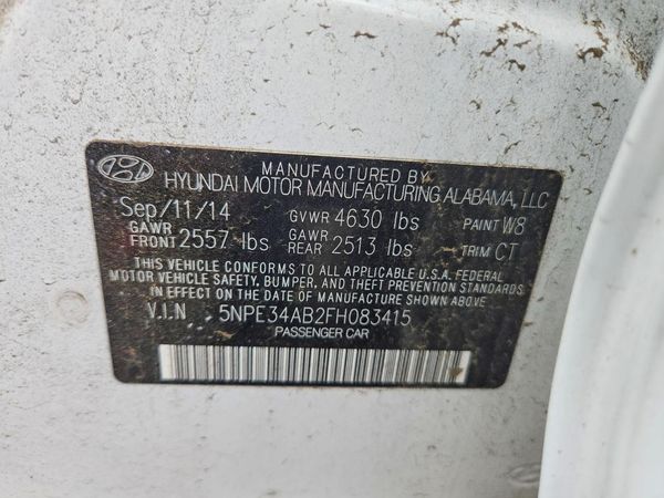 2015 HYUNDAI SONATA — VINS